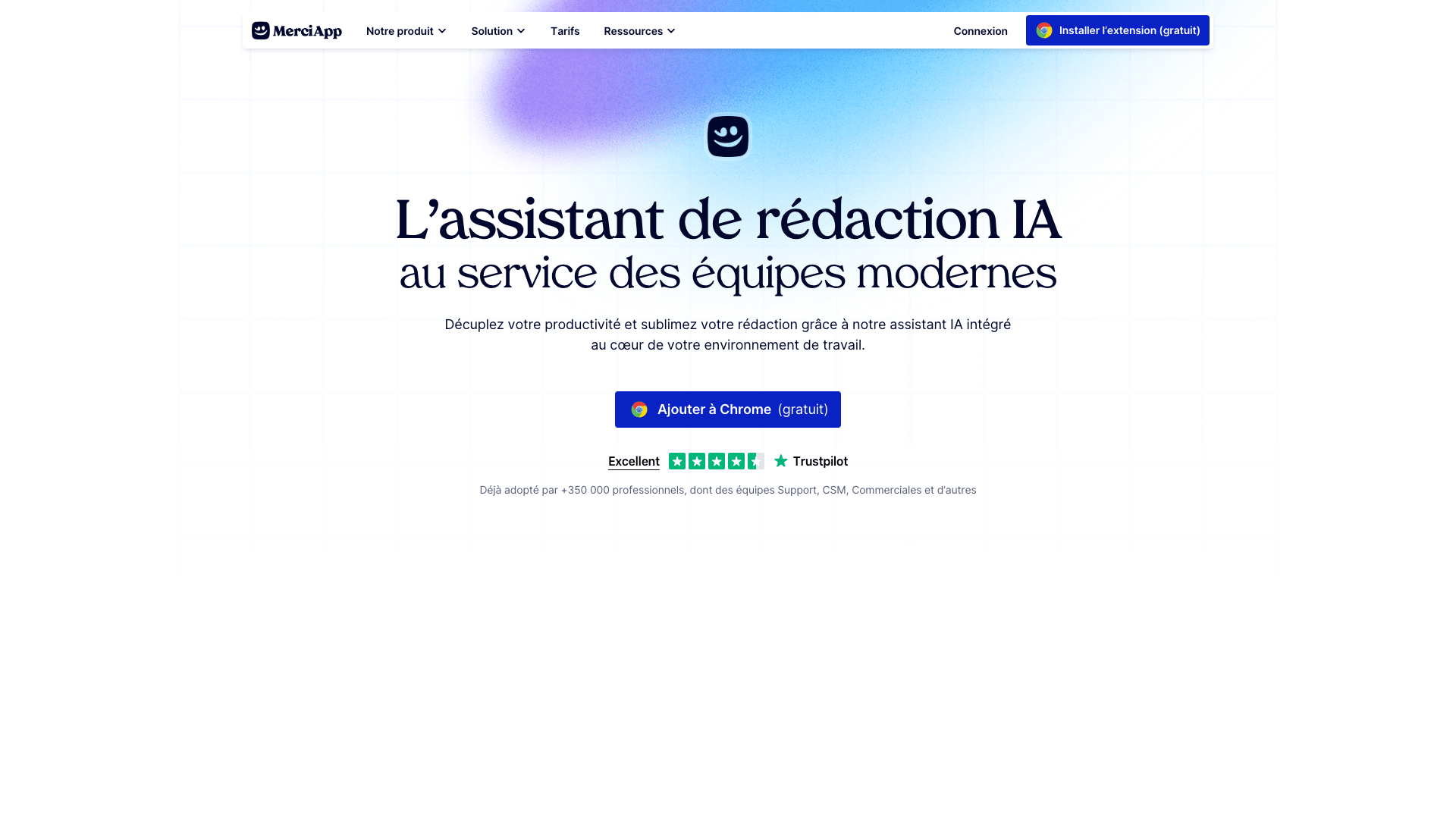 Interface de MerciApp