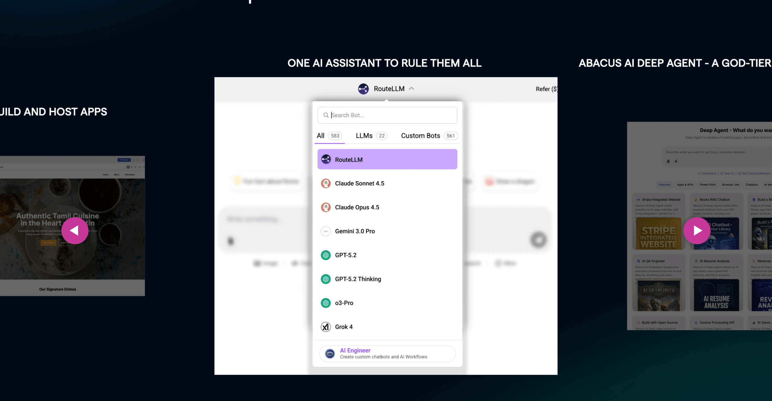 Interface de RouteLLM montrant une liste de chatbots et d'LLMs disponibles