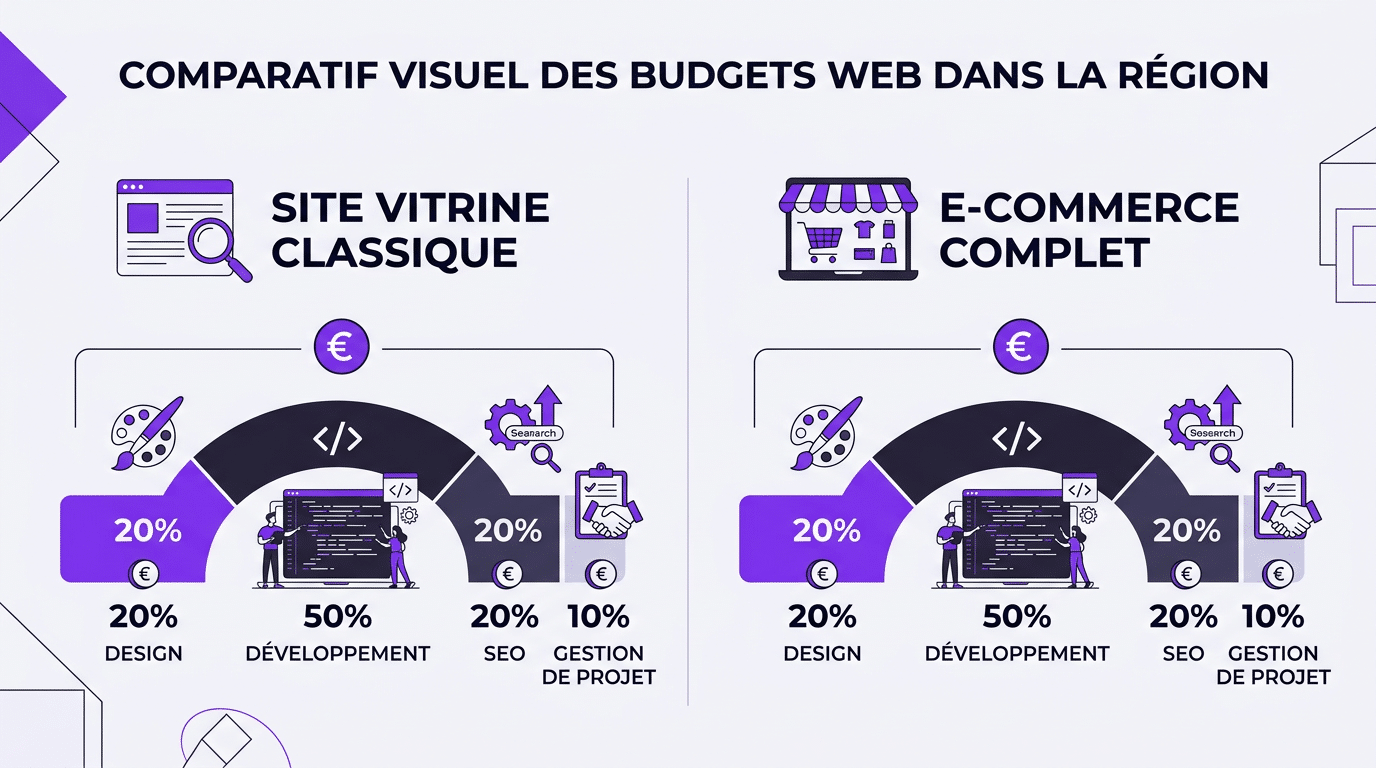 Répartition budgétaire type pour la création d'un site internet professionnel